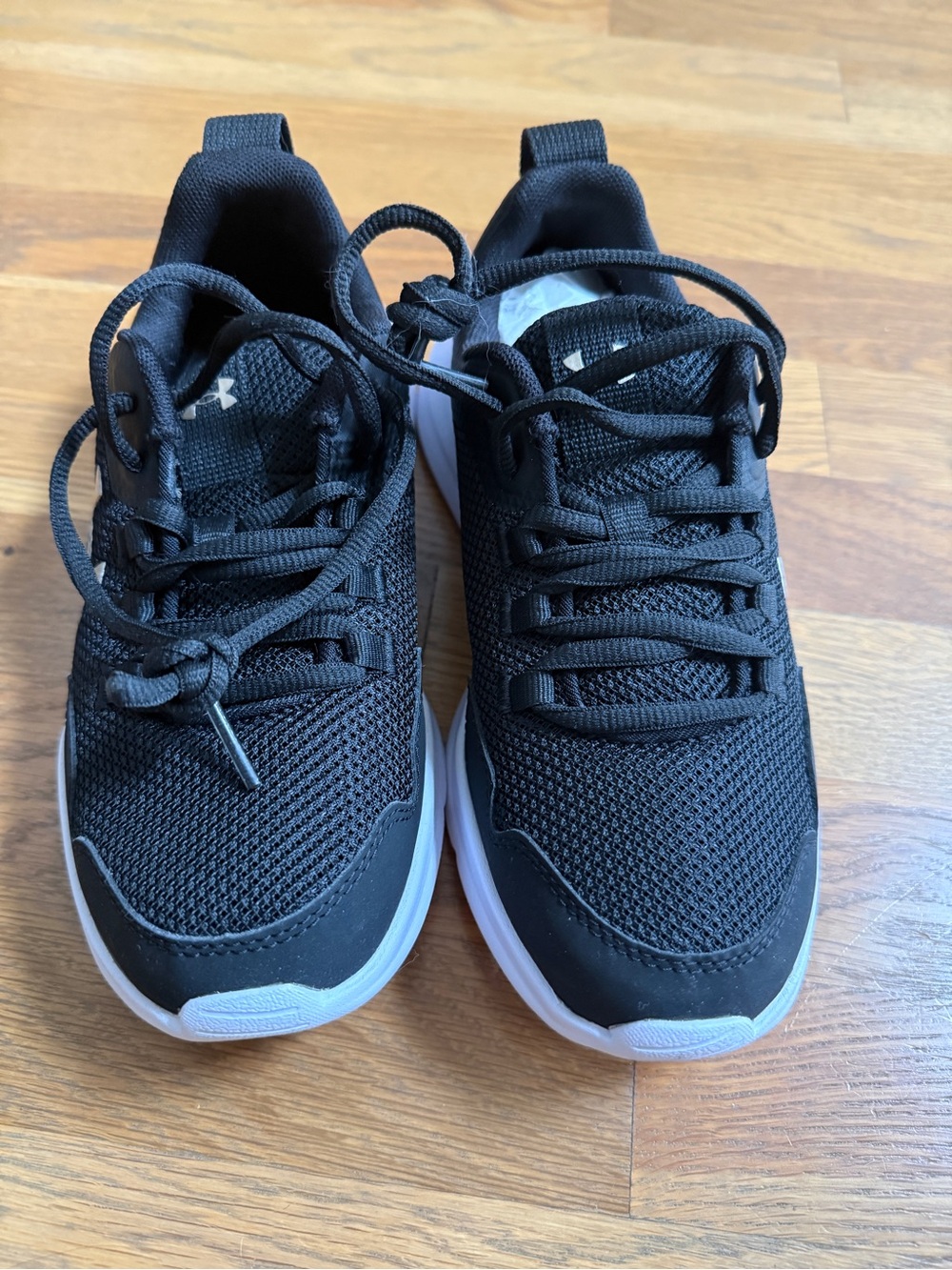 Under Armour Kids Black and White Mesh Sneakers